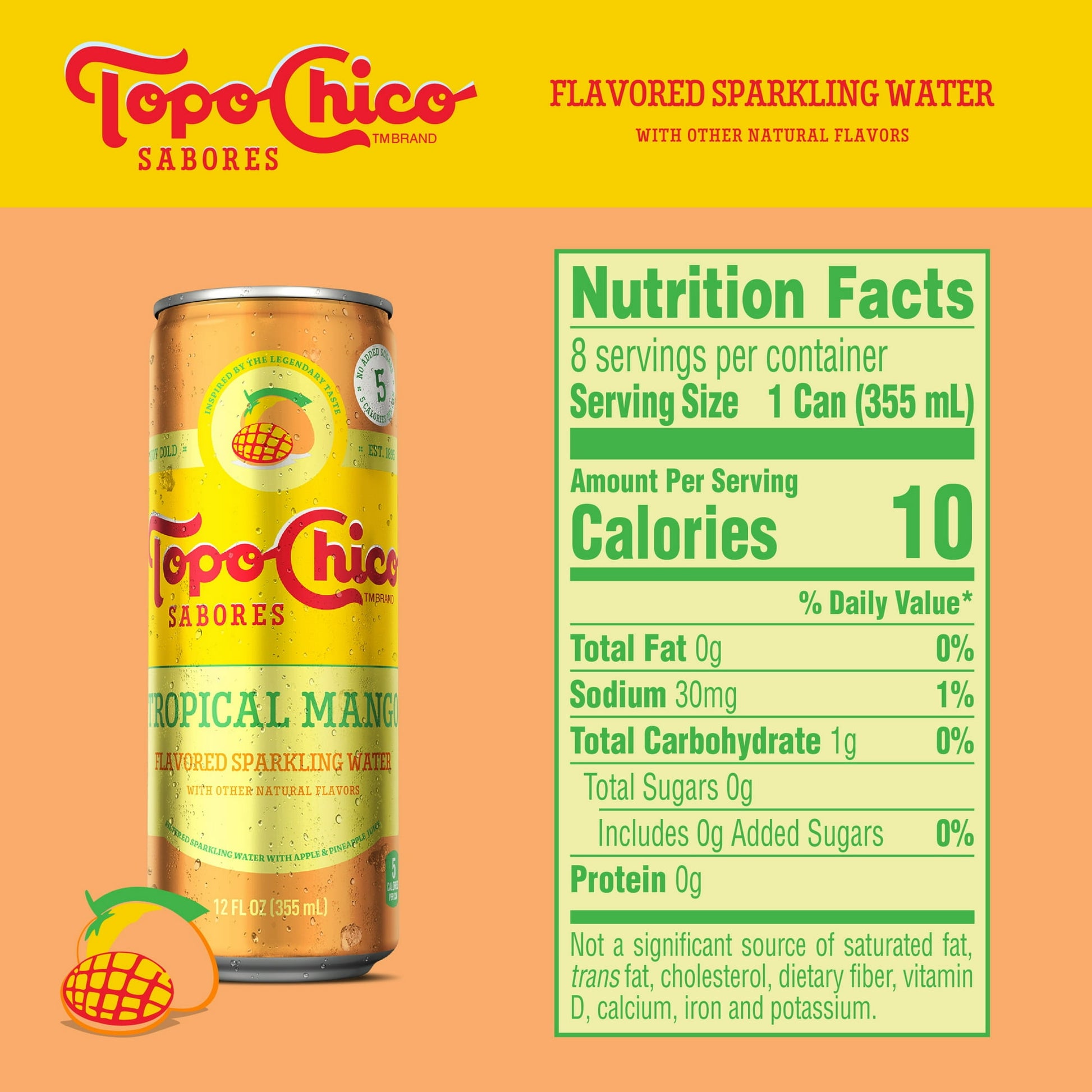 8 Pack Topo Chico Cans Tropical Mango Flavor (12 Oz) Soda Pop Topo Chico, Latest Products, trending