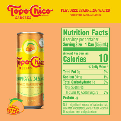 8 Pack Topo Chico Cans Tropical Mango Flavor (12 Oz) Soda Pop Topo Chico, Latest Products, trending