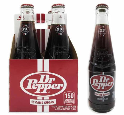 Dr. Pepper Nostalgic 4 Glass Bottles Soda Pop Keurig Dr Pepper company, TSAED