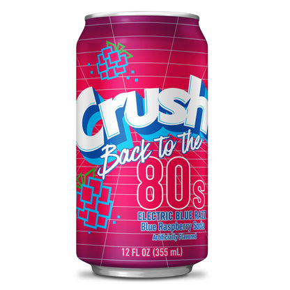 6 Pack Crush Back to the 80's Electric Blue Razz Soda (12Oz)