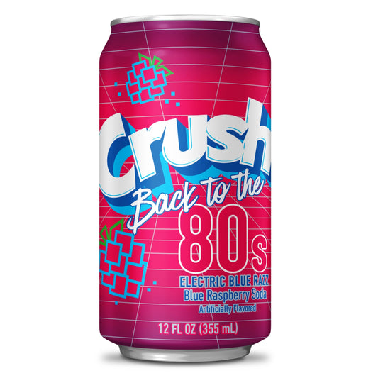 6 Pack Crush Back to the 80's Electric Blue Razz Soda (12Oz)