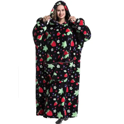 Oversized Wearable Blanket Hoodie Strawberry Length 140 cm Gifts (not for sale) Oversized Wearable Blanket Hoodie