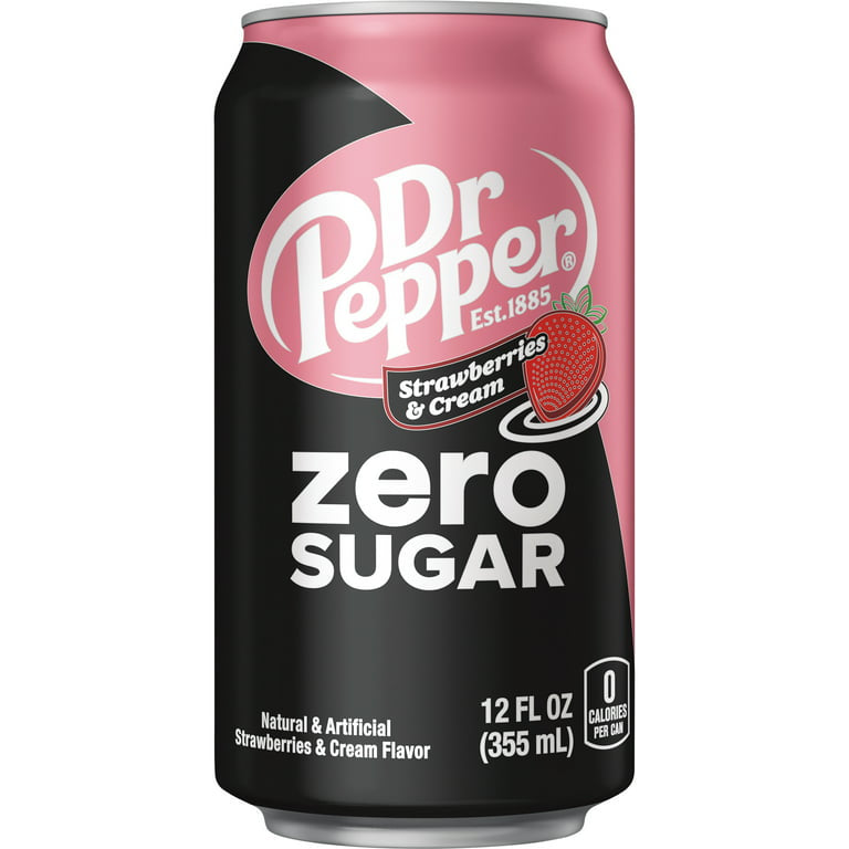 6 Pack Dr Pepper Strawberries & Cream Zero Sugar