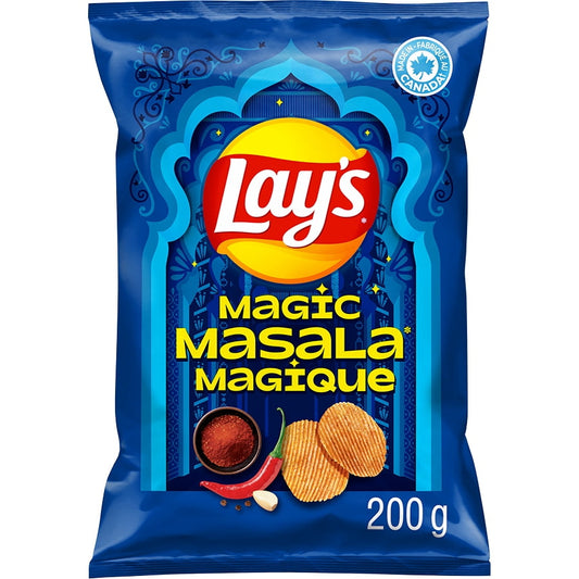 Lays Magic Masala Ridged Flavoured Potato Chips 200g Snacks/Chips Lays, latest, Trending Products
