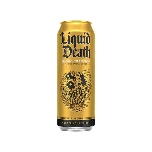 Liquid Death Mango Chainsaw 24 pack Soda Pop (not to sale) Liquid Death, TSAED, Bestseller Drinks
