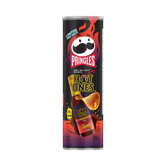 Pringles Hot Ones Los Calientes Barbacoa Flavour Potato Chips 156 G - Asian Snacks from Pringles, TSAAS, TSASN&CH, TSAISC, TSAIS, Trending Products, Latest Products