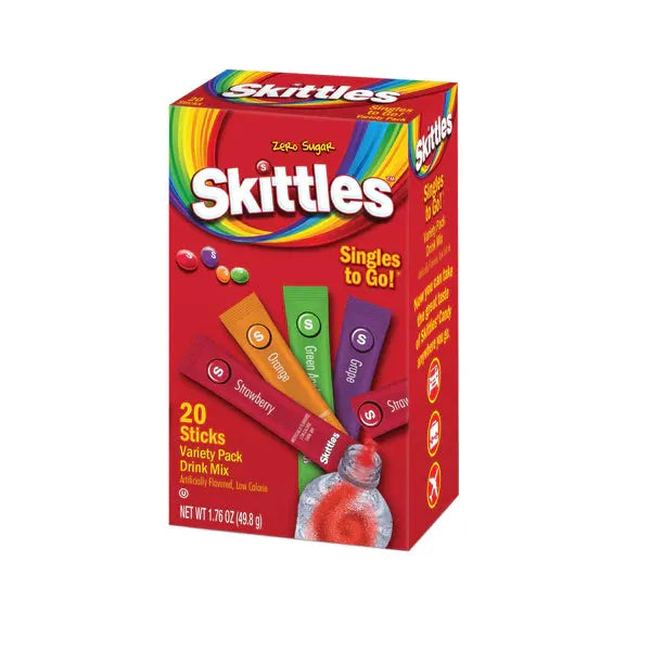 Skittles Drink Mix Box 30 - sticks Soda Pop (not for sale) Skittles, TSARC, TSASN&CH, trending products