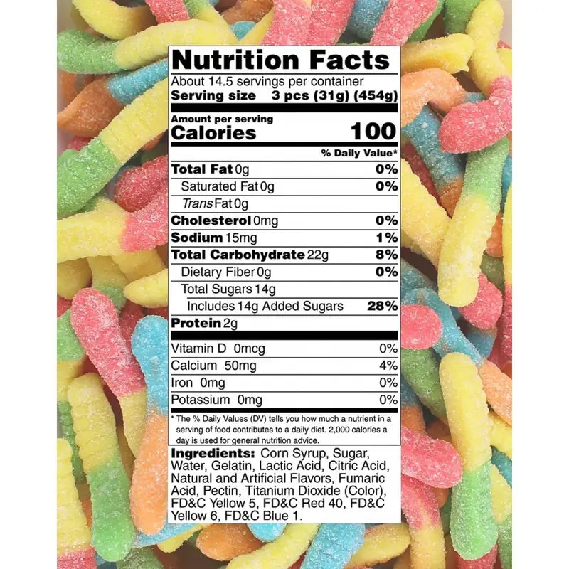 Sour Super Wormies Gummy Candy 1kg Bulk Bag Candy Gummy Zone, TSGZC, Bulk Candies, Bulk