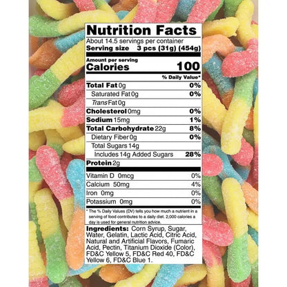 Sour Super Wormies Gummy Candy 1kg Bulk Bag Candy Gummy Zone, TSGZC, Bulk Candies, Bulk