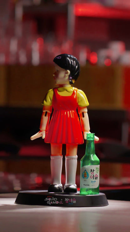 Squid Game Younghee Jinro Chamisul Soju Korean Drinking Game Toy Figure & 2 Cups Gifts (not for sale) Squid Games , trending products, Latest Products