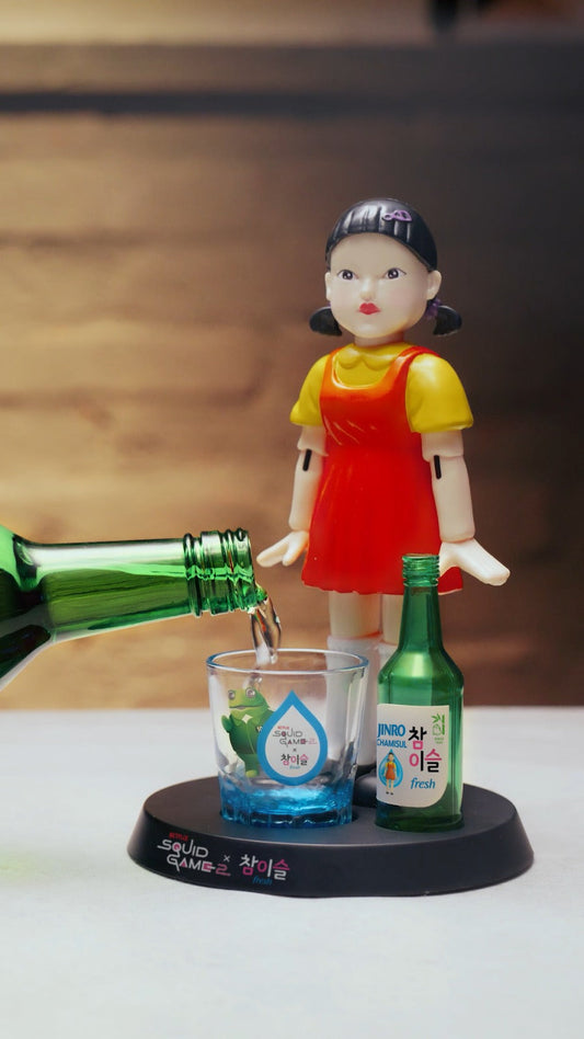 Squid Game Younghee Jinro Chamisul Soju Korean Drinking Game Toy Figure & 2 Cups Gifts (not for sale) Squid Games , trending products, Latest Products
