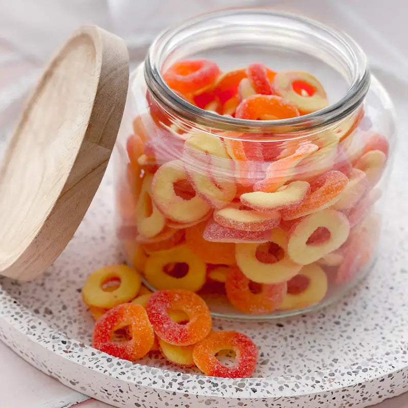 Sweet and Sour Peach Gummy Rings Candies 1kg Bulk Bag Candy Gummy Zone, TSGZC, Bulk Candies, Bulk