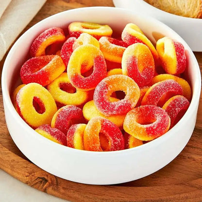 Sweet and Sour Peach Gummy Rings Candies 1kg Bulk Bag Candy Gummy Zone, TSGZC, Bulk Candies, Bulk