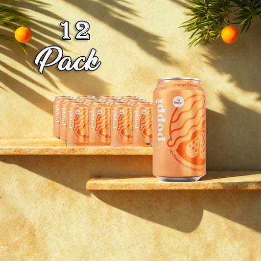 12 Pack - Poppi Orange Cream Soda Pop (not for Sale) Poppi, 12 Pack, Cases
