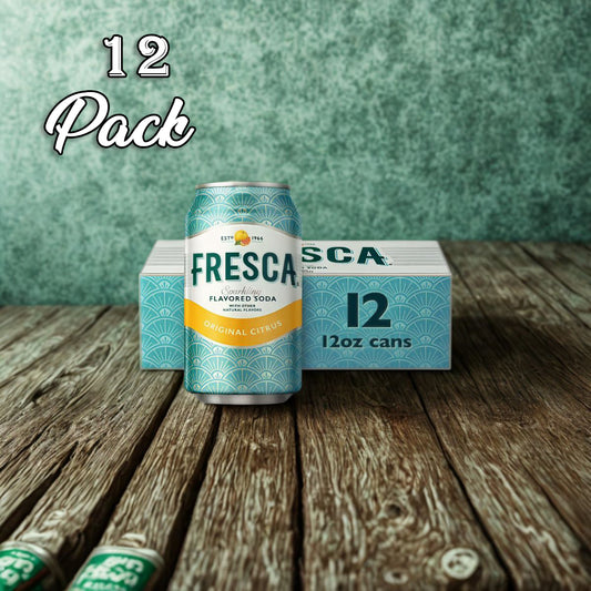 12 Pack Fresca Original Citrus Sparkling Flavoured Soda Soda Pop (not for sale) Fresca, TSAED, cases, 12 Pack