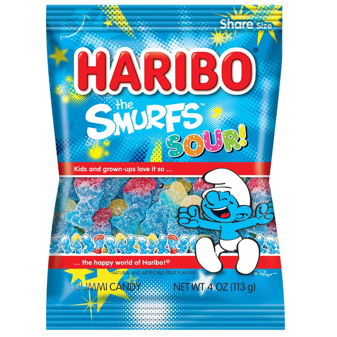 12 Pack Haribo Smurfs Sour