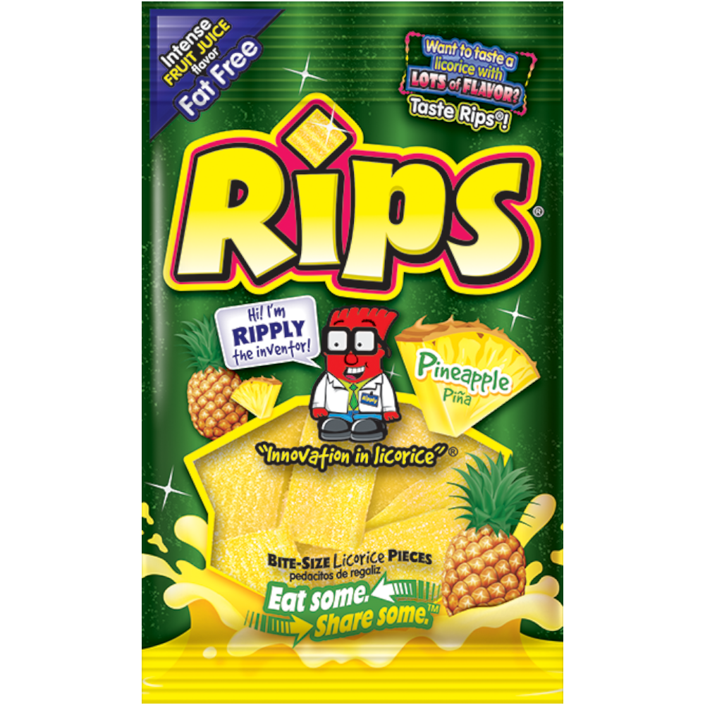 Rips HB Gummy Strips Pineapple (12 Pack X 4Oz)